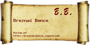 Breznai Bence névjegykártya